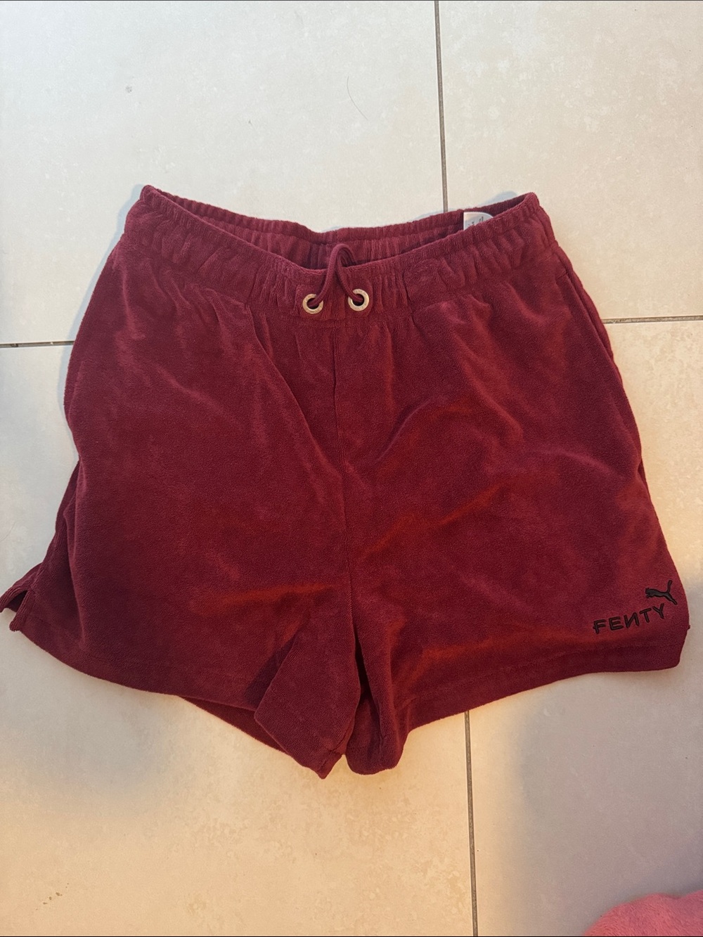 Fenty Beauty Wine Red Terry Athletic Drawstring Shorts